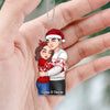 Happy Romantic Couple Hugging Personalized Acrylic Ornament