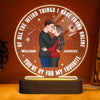 Romantic Couple Kissing Of All The Weird Things Gift For Him For Her Personalized Circle Acrylic Plaque LED Night Light