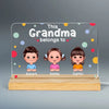 This Mom Grandma Grandpa Dad Belongs To Cute Doll Kids Personalized Horizontal Rectangle LED Night Light