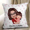 Grandma Hugging Kid Gift For Granddaughter Grandson Personalized Pillow