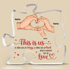 This Is Us - Family Personalized Custom Puzzle Shaped Acrylic Plaque - Gift For Family Members