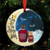 Grandma Grandkids - I love you to the moon and back - Personalized Circle Ornament