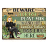 Beware A Crazy Plant Lady &amp; Her Spoiled Rotten Dogs Live Here Gardening - Garden Sign For Dog Lovers - Personalized Custom Classic Metal Signs