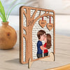 Couple Kissing Under Tree Letters Background Personalized 2-Layer Wooden Plaque