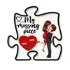 My Missing Piece Couple Hugging Kissing Valentine‘s Day Gift Puzzle Shaped Personalized 2-Layer Wooden Plaque