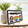 My Missing Piece LGBTQ+ Couple Sitting Valentine‘s Day Gift For Her Gift For Him Personalized 2-Layer Wooden Plaque