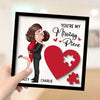 Couple Missing Piece Red Heart Valentine‘s Day Gift Personalized 2-layer Wooden Plaque