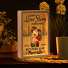 Doll Couple Kissing Skyline Gift For Him For Her Personalized Wooden Frame Light Box