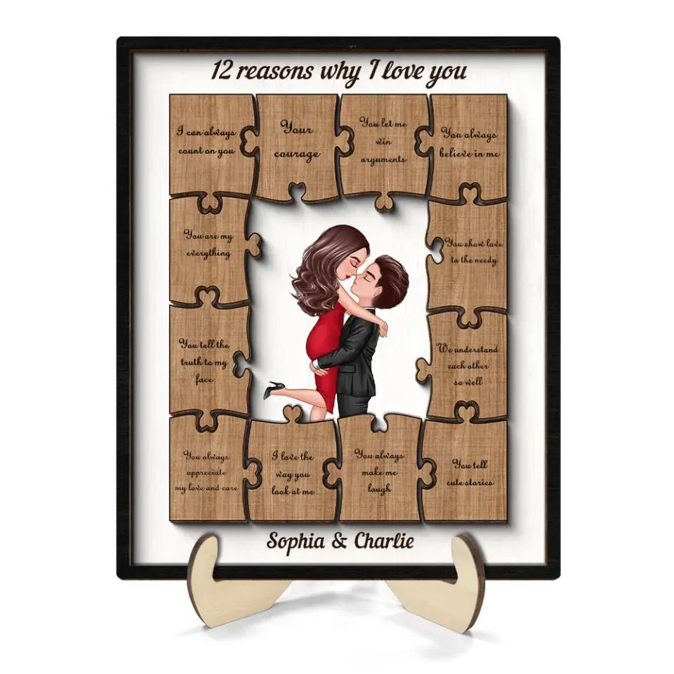 The Reasons Why I Love You Valentine's Day Gift For Him For Her Personalized 2-layer Wooden Plaque