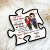 Doll Couple Found My Missing Piece Valentine‘s Day Anniversary Gift For Him For Her Personalized 2-Layer Wooden Plaque