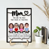 Mom Grandma Kids Crossed Legs Piece Holds Us Together Personalized 2-layer Wooden Plaque