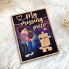My Missing Piece Couple Kissing Galaxy Valentine‘s Day Gift For Him For Her Personalized 2-Layer Wooden Plaque