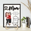 Grandma Mom Kid Piece Holds Us Together Personalized 2-layer Wooden Plaque
