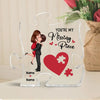 Couple Missing Piece Red Heart Valentine‘s Day Gift For Her Gift For Him Personalized Acrylic Plaque