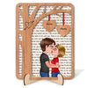 Couple Kissing Under Tree Letters Background Personalized 2-Layer Wooden Plaque