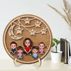 Grandma Grandkids Crossed Legs Moon And Stars Personalized 2-layer Wooden Plaque