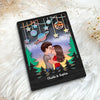 Couple Kissing Galaxy Theme Valentine&#39;s Day Gift For Him Gift For Her Personalized 2-layer Wooden Plaque