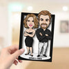 Funny Caricature Couple Valentine‘s Day Gift For Him For Her Personalized 2-Layer Wooden Plaque