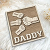 Dad Grandpa Fist Bump Gift Personalized 2-Layer Wooden Plaque