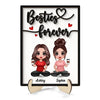 Besties Sisters Forever Gift For Best Friends Sisters Personalized 2-Layer Wooden Plaque