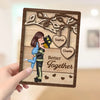 Couple Hugging Kissing Under Tree Gifts by Occupation Gift For Her Gift For Him Firefighter, Nurse, Police Officer Personalized 2-Layer Wooden Plaque