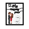 Couple Kissing My Missing Piece Valentine‘s Day Gifts by Occupation Gift For Her Gift For Him Firefighter, Nurse, Police Officer Personalized 2-Layer Wooden Plaque