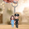 Hero Couple Standing Valentine‘s Day Gifts by Occupation Gift For Her Gift For Him Firefighter, Nurse, Police Officer Personalized Acrylic Keychain