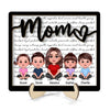 Mom Grandma Characters Crossed Legs Personalized 2-layer Wooden Plaque