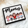 Mom Grandma Characters Crossed Legs Personalized 2-layer Wooden Plaque