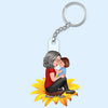 Grandma Mom Kid Sitting On Flower Personalized Acrylic Keychain