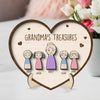 Grandma‘s Treasures Simple Cartoon Home Decor Gift For Grandma Mom Personalized 2-Layer Wooden Plaque