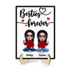 Besties Sisters Forever Gift For Best Friends Sisters Personalized 2-Layer Wooden Plaque