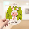 Easter Gift For Grandkids Little Bunny Inside Easter Egg Personalized 2-Layer Wooden Plaque