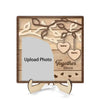 Couple Kissing Under Tree Photo Upload Personalized 2-Layer Wooden Plaque