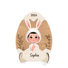 Easter Gift For Grandkids Little Bunny Inside Easter Egg Personalized 2-Layer Wooden Plaque