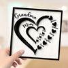 Grandma Mom Heart In Heart Personalized 2-layer Wooden Plaque, Mother&#39;s Day Gift For Mom