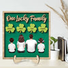 Family Dad Mom Kids Dogs Cats St. Patrick‘s Day Personalized 2-Layer Wooden Plaque