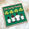 Family Dad Mom Kids Dogs Cats St. Patrick‘s Day Personalized 2-Layer Wooden Plaque