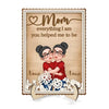 Mom Hugging Daughter Flowers Mother‘s Day Gift Personalized 2-Layer Wooden Plaque