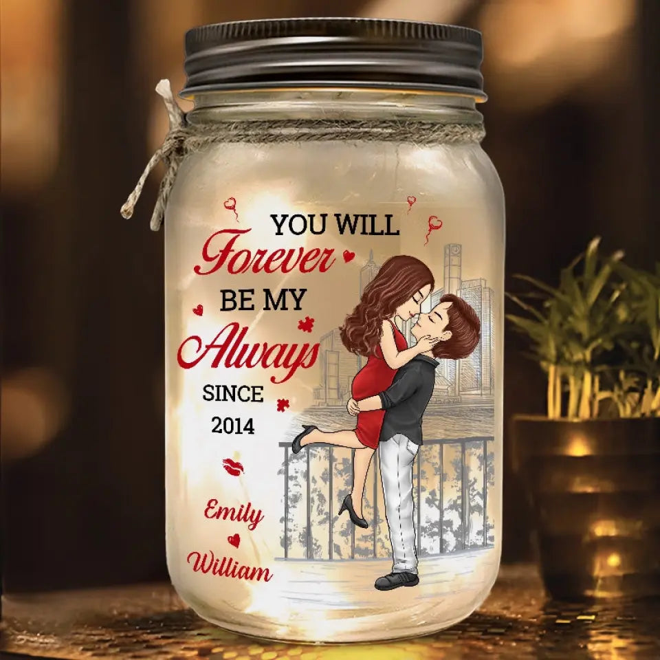 You Are The Light Of My Life - Couple Personalized Custom Mason Jar Light - Gift For Husband Wife, Anniversary