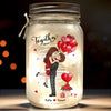 The Sunshine Of My Life - Couple Personalized Custom Mason Jar Light - Gift For Husband Wife, Anniversary