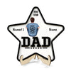 Five - Star Dad Back View Dad And Kids Personalized 2-Layer Wooden Plaque