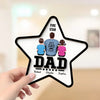 Five - Star Dad Back View Dad And Kids Personalized 2-Layer Wooden Plaque