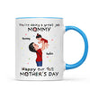 Happy 1st Mother&#39;s Day Mom And Kids Personalized Mug, Gift For Mom