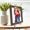 Grandma Grandkid Hugging Frame Personalized Wooden Plaque, Gift For Grandma