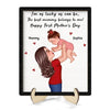 Mom Lifting Kid Happy 1st Mother&#39;s Day Personalized 2-Layer Wooden Plaque