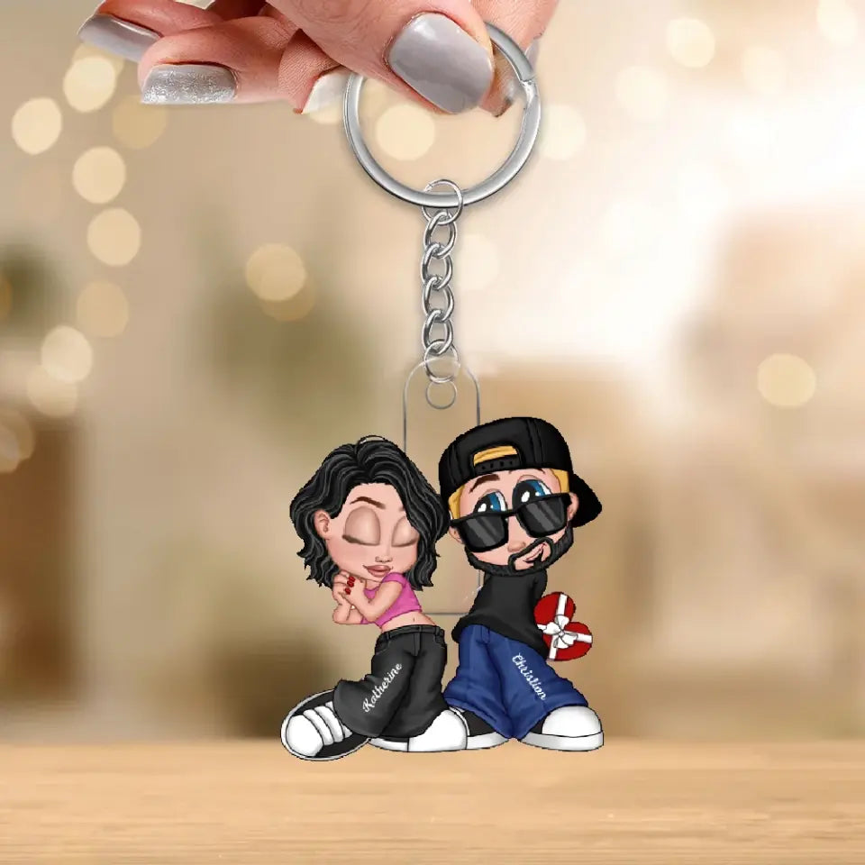 Y2K Couple Personalized Keychain   - Perfect Gift For Him, For Her