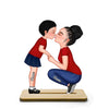 Mom And Kid Holding Hands Kissing Gift For Mom Personalized Standing Wooden Plaque