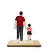 Dad &amp; Kids Walking Back View Gift For Dad Personalized Standing Wooden Plaque
