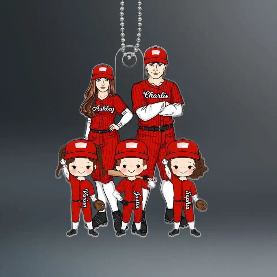 Baseball Family Personalized Car Hanger Acrylic Ornament